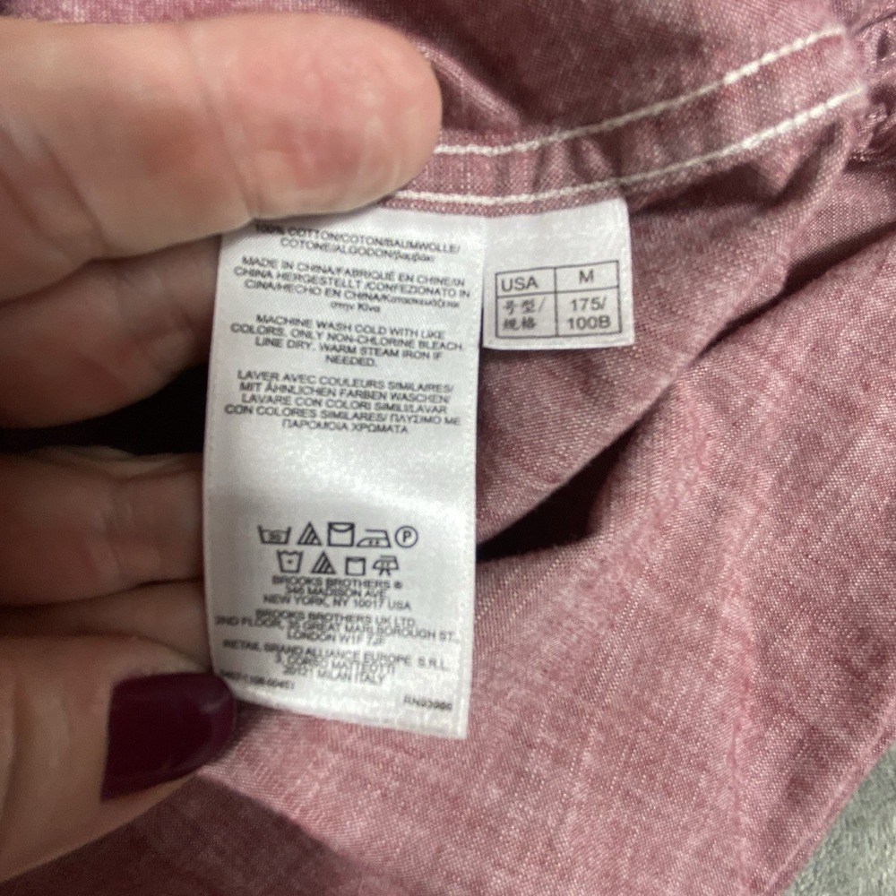 Brooks Brothers Shirt Men‎ Medium Adult Pink Button Down "Red Fleece" VTG USA - Picture 10 of 11
